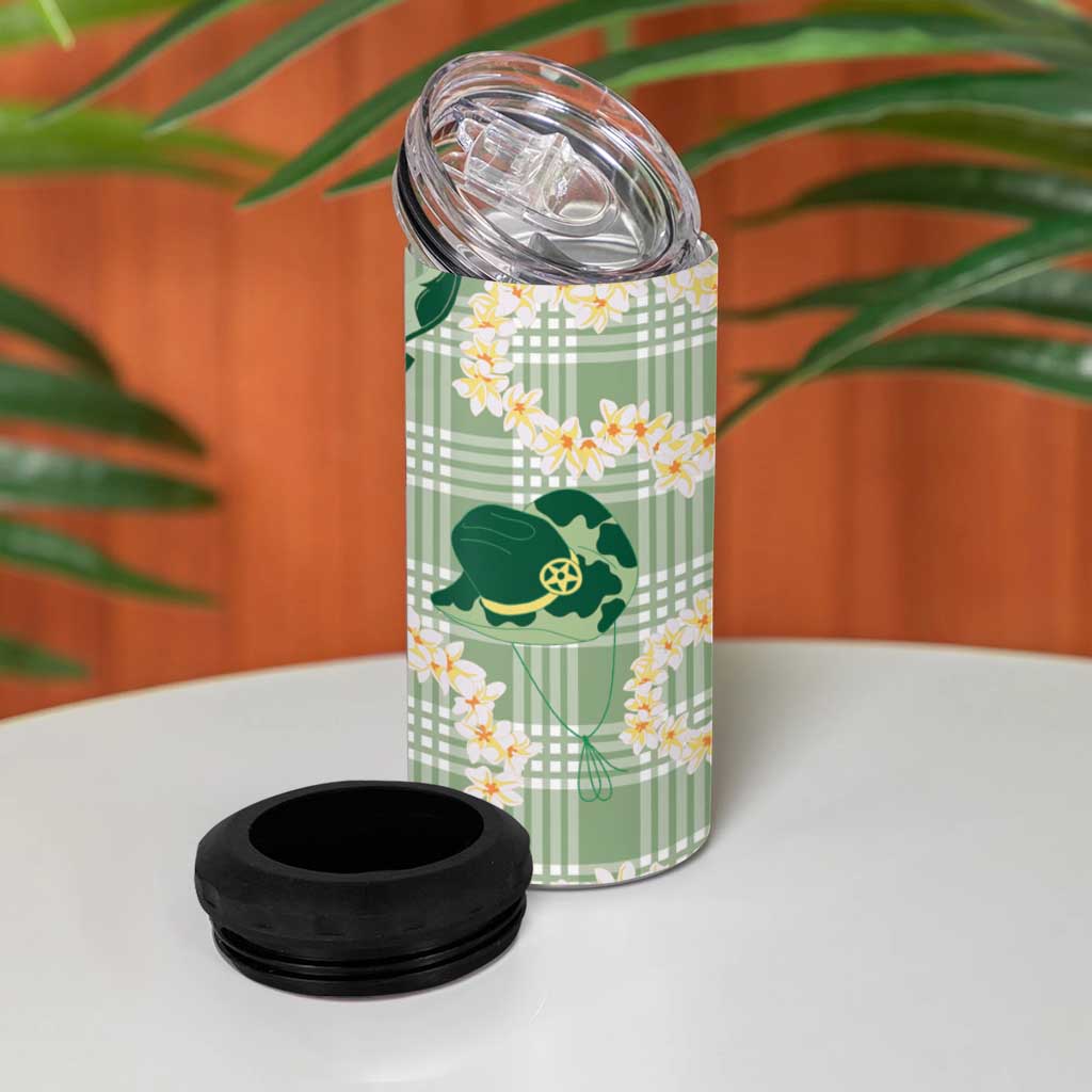 Aloha Hawaii Paniolo Mint Palaka 4 in 1 Can Cooler Tumbler Coastal Rodeo LT7 - Polynesian Pride