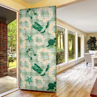 Aloha Hawaii Paniolo Mint Palaka Door Cover Coastal Rodeo - Polynesian Pride