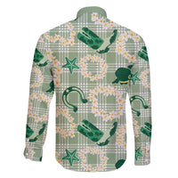 Aloha Hawaii Paniolo Mint Palaka Family Matching Puletasi and Hawaiian Shirt Coastal Rodeo LT7 - Polynesian Pride