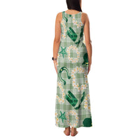 Aloha Hawaii Paniolo Mint Palaka Family Matching Tank Maxi Dress and Hawaiian Shirt Coastal Rodeo LT7 - Polynesian Pride