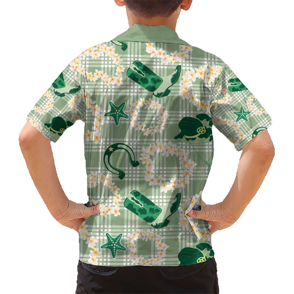 Aloha Hawaii Paniolo Mint Palaka Hawaiian Shirt Coastal Rodeo - Polynesian Pride