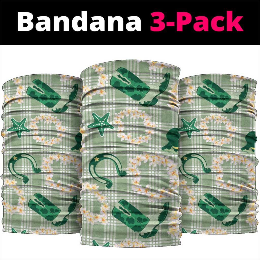 Aloha Hawaii Paniolo Mint Palaka Neck Gaiter Coastal Rodeo LT7 package One Size: 25*50cm Mint - Polynesian Pride