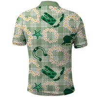 Aloha Hawaii Paniolo Mint Palaka Polo Shirt Coastal Rodeo - Polynesian Pride