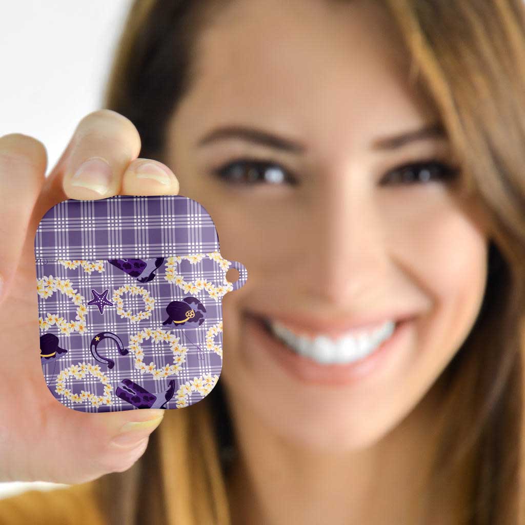 Aloha Hawaii Paniolo Lavender Palaka AirPods Case Coastal Rodeo - Polynesian Pride