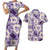 Aloha Hawaii Paniolo Lavender Palaka Couples Matching Short Sleeve Bodycon Dress and Hawaiian Shirt Coastal Rodeo - Polynesian Pride