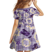 Aloha Hawaii Paniolo Lavender Palaka Family Matching Puletasi and Hawaiian Shirt Coastal Rodeo LT7 - Polynesian Pride