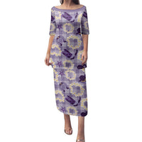 Aloha Hawaii Paniolo Lavender Palaka Family Matching Puletasi and Hawaiian Shirt Coastal Rodeo LT7 Mom's Dress Lavender - Polynesian Pride