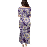 Aloha Hawaii Paniolo Lavender Palaka Family Matching Puletasi and Hawaiian Shirt Coastal Rodeo LT7 - Polynesian Pride
