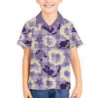 Aloha Hawaii Paniolo Lavender Palaka Family Matching Puletasi and Hawaiian Shirt Coastal Rodeo LT7 Son's Shirt Lavender - Polynesian Pride