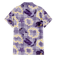 Aloha Hawaii Paniolo Lavender Palaka Family Matching Short Sleeve Bodycon Dress and Hawaiian Shirt Coastal Rodeo LT7 - Polynesian Pride
