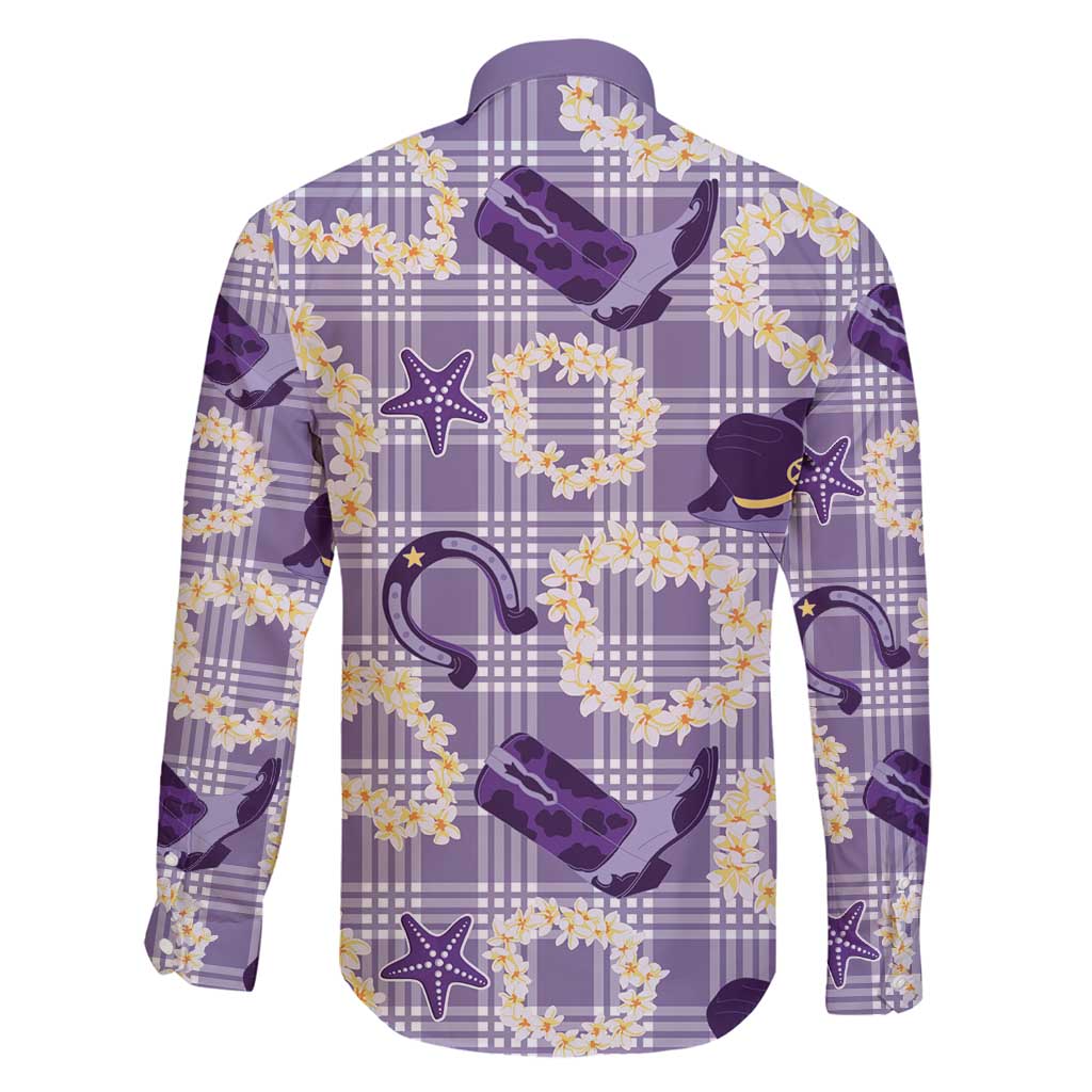 Aloha Hawaii Paniolo Lavender Palaka Family Matching Short Sleeve Bodycon Dress and Hawaiian Shirt Coastal Rodeo LT7 - Polynesian Pride