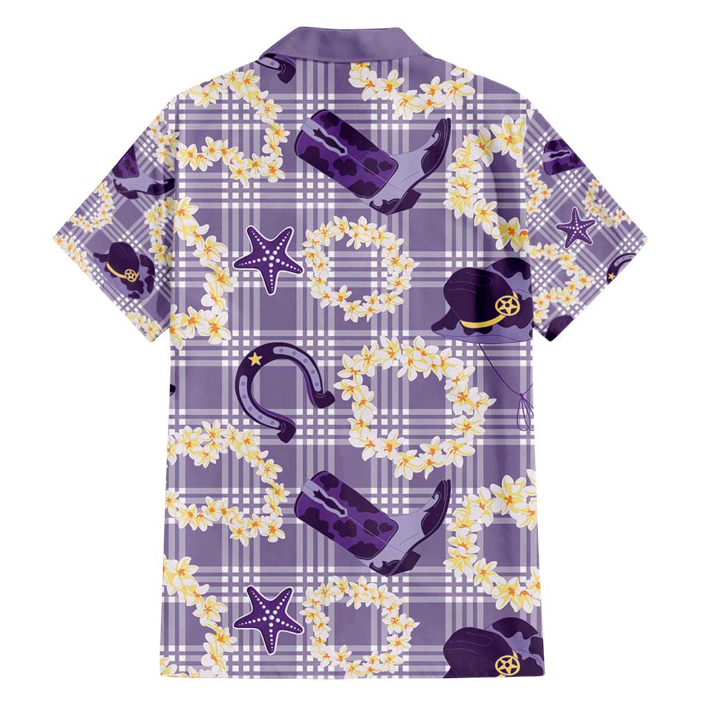 Aloha Hawaii Paniolo Lavender Palaka Family Matching Tank Maxi Dress and Hawaiian Shirt Coastal Rodeo LT7 - Polynesian Pride