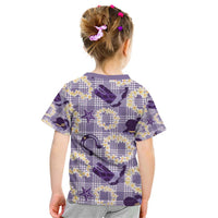 Aloha Hawaii Paniolo Lavender Palaka Kid T Shirt Coastal Rodeo LT7 - Polynesian Pride