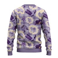 Aloha Hawaii Paniolo Lavender Palaka Ugly Christmas Sweater Coastal Rodeo LT7 - Polynesian Pride