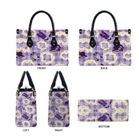Aloha Hawaii Paniolo Lavender Palaka Leather Bag Coastal Rodeo - Polynesian Pride