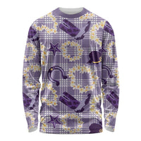 Aloha Hawaii Paniolo Lavender Palaka Long Sleeve Shirt Coastal Rodeo LT7 Unisex Lavender - Polynesian Pride