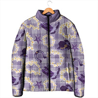 Aloha Hawaii Paniolo Lavender Palaka Padded Jacket Coastal Rodeo - Polynesian Pride