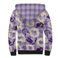 Aloha Hawaii Paniolo Lavender Palaka Sherpa Hoodie Coastal Rodeo LT7 - Polynesian Pride