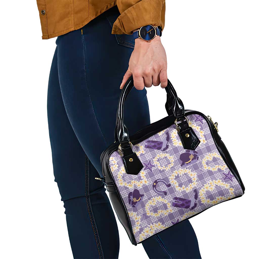 Aloha Hawaii Paniolo Lavender Palaka Shoulder Handbag Coastal Rodeo - Polynesian Pride