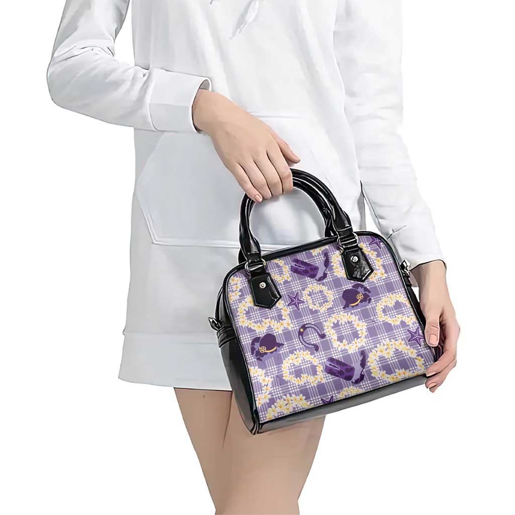 Aloha Hawaii Paniolo Lavender Palaka Shoulder Handbag Coastal Rodeo - Polynesian Pride