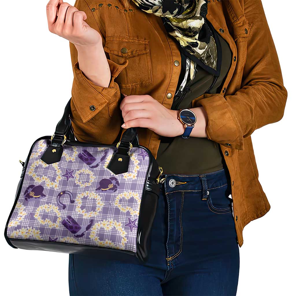 Aloha Hawaii Paniolo Lavender Palaka Shoulder Handbag Coastal Rodeo - Polynesian Pride