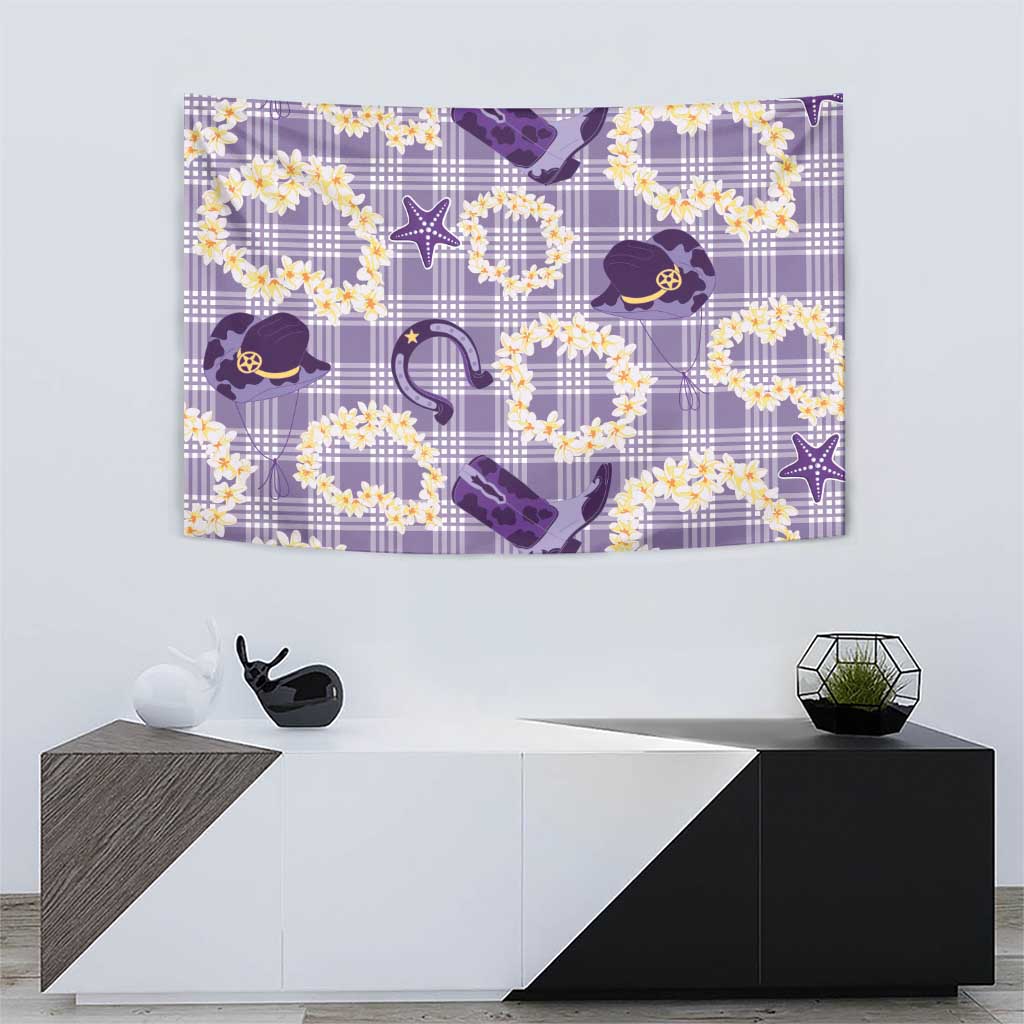Aloha Hawaii Paniolo Lavender Palaka Tapestry Coastal Rodeo LT7 - Polynesian Pride