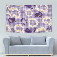 Aloha Hawaii Paniolo Lavender Palaka Tapestry Coastal Rodeo LT7 - Polynesian Pride