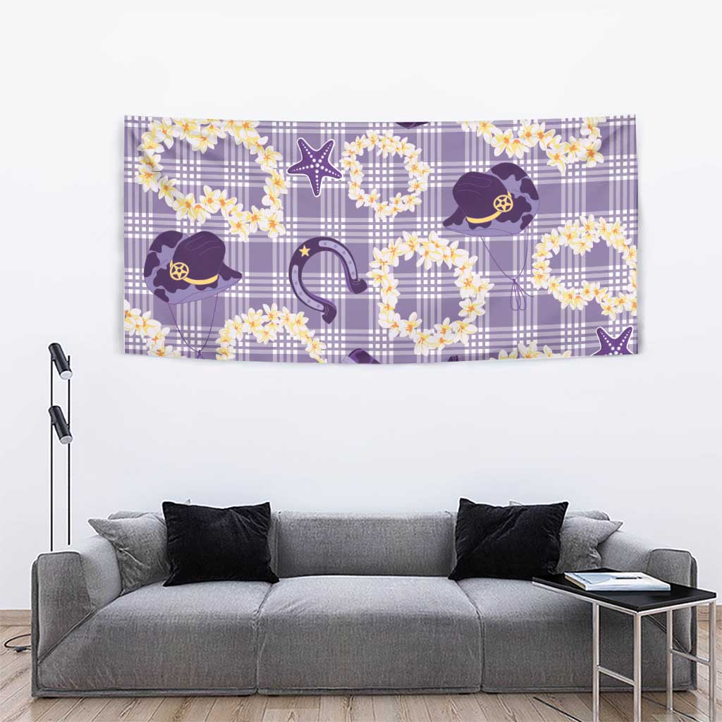 Aloha Hawaii Paniolo Lavender Palaka Tapestry Coastal Rodeo LT7 - Polynesian Pride