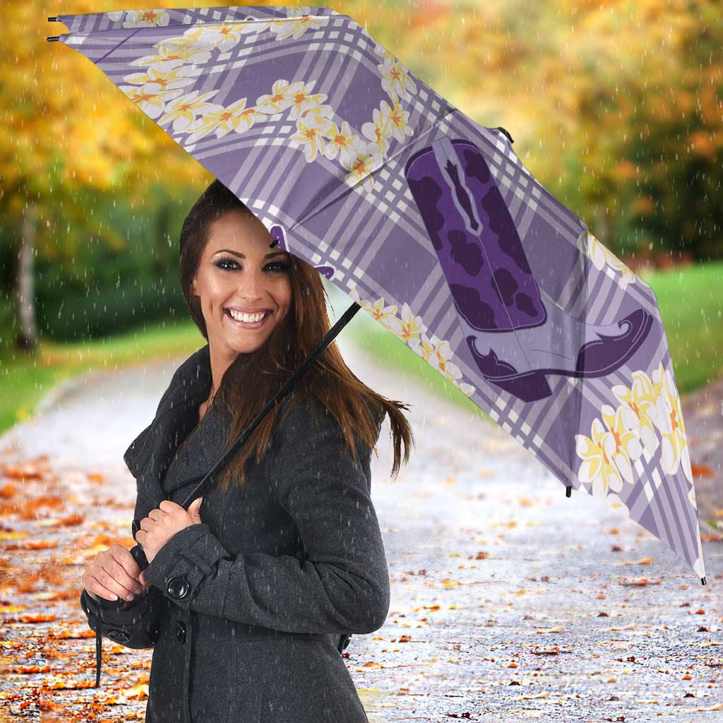 Aloha Hawaii Paniolo Lavender Palaka Umbrella Coastal Rodeo - Polynesian Pride