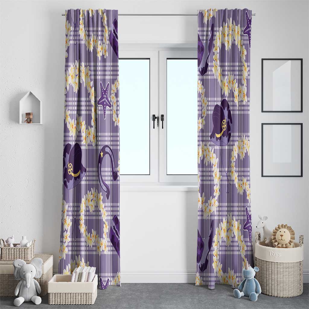 Aloha Hawaii Paniolo Lavender Palaka Window Curtain Coastal Rodeo - Polynesian Pride