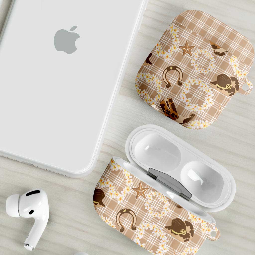 Aloha Hawaii Paniolo Khaki Palaka AirPods Case Coastal Rodeo - Polynesian Pride