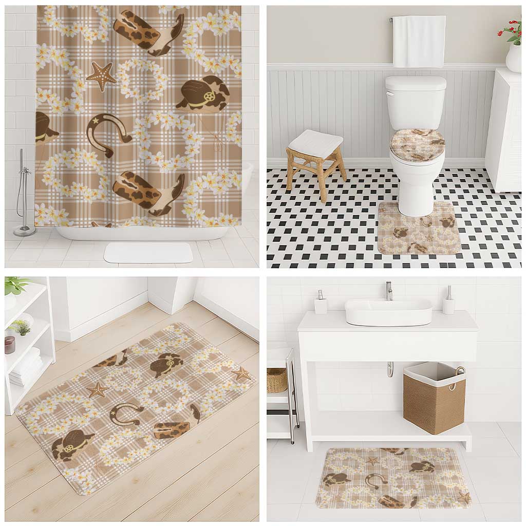 Aloha Hawaii Paniolo Khaki Palaka Bathroom Set Coastal Rodeo - Polynesian Pride