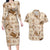 Aloha Hawaii Paniolo Khaki Palaka Couples Matching Long Sleeve Bodycon Dress and Hawaiian Shirt Coastal Rodeo - Polynesian Pride
