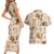 Aloha Hawaii Paniolo Khaki Palaka Couples Matching Short Sleeve Bodycon Dress and Hawaiian Shirt Coastal Rodeo - Polynesian Pride