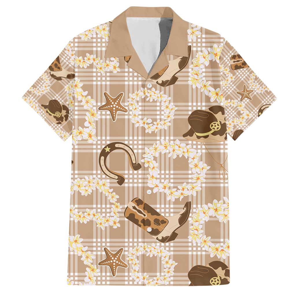 Aloha Hawaii Paniolo Khaki Palaka Hawaiian Shirt Coastal Rodeo - Polynesian Pride