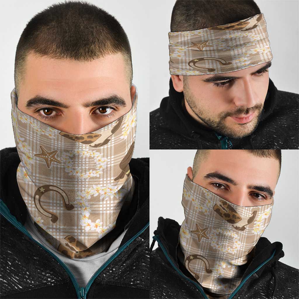 Aloha Hawaii Paniolo Khaki Palaka Neck Gaiter Coastal Rodeo - Polynesian Pride