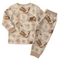 Aloha Hawaii Paniolo Khaki Palaka Christmas Pajama Set Coastal Rodeo LT7 - Polynesian Pride