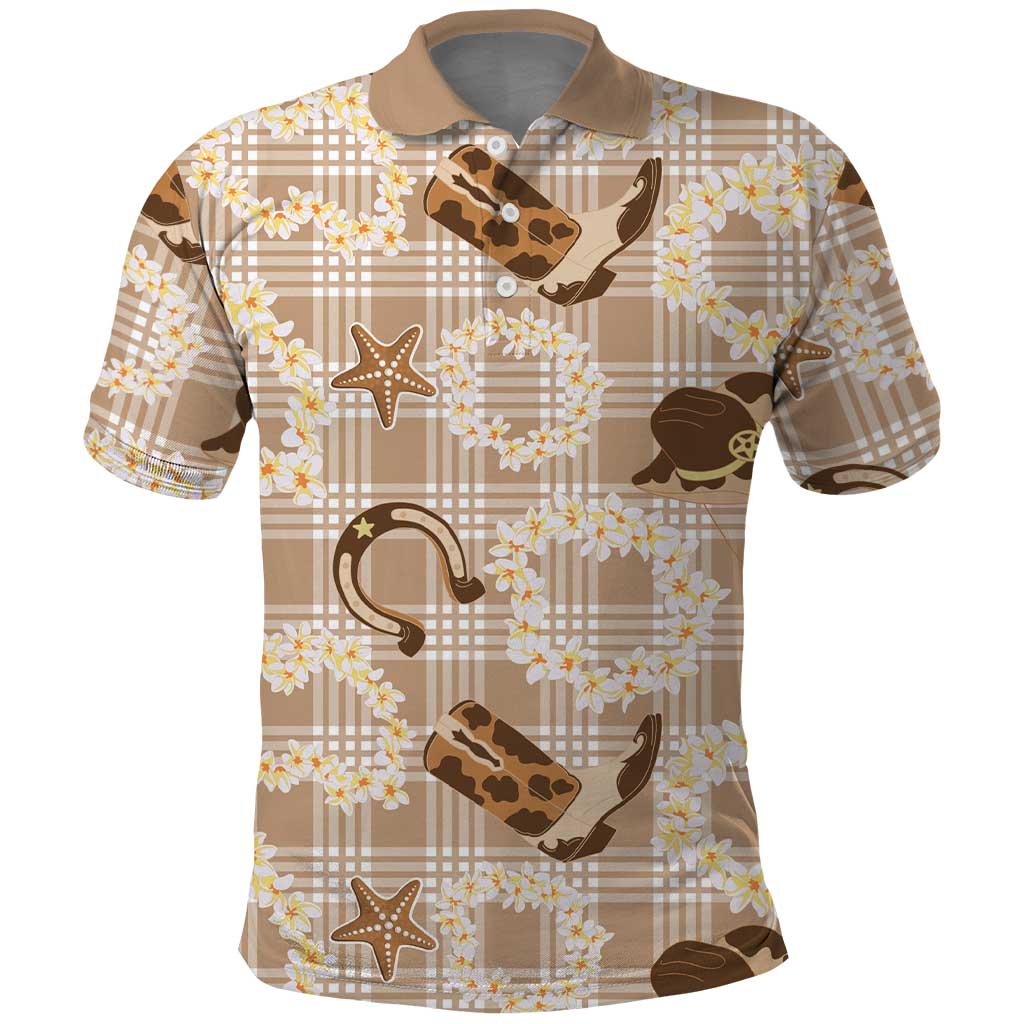 Aloha Hawaii Paniolo Khaki Palaka Polo Shirt Coastal Rodeo LT7 Khaki - Polynesian Pride