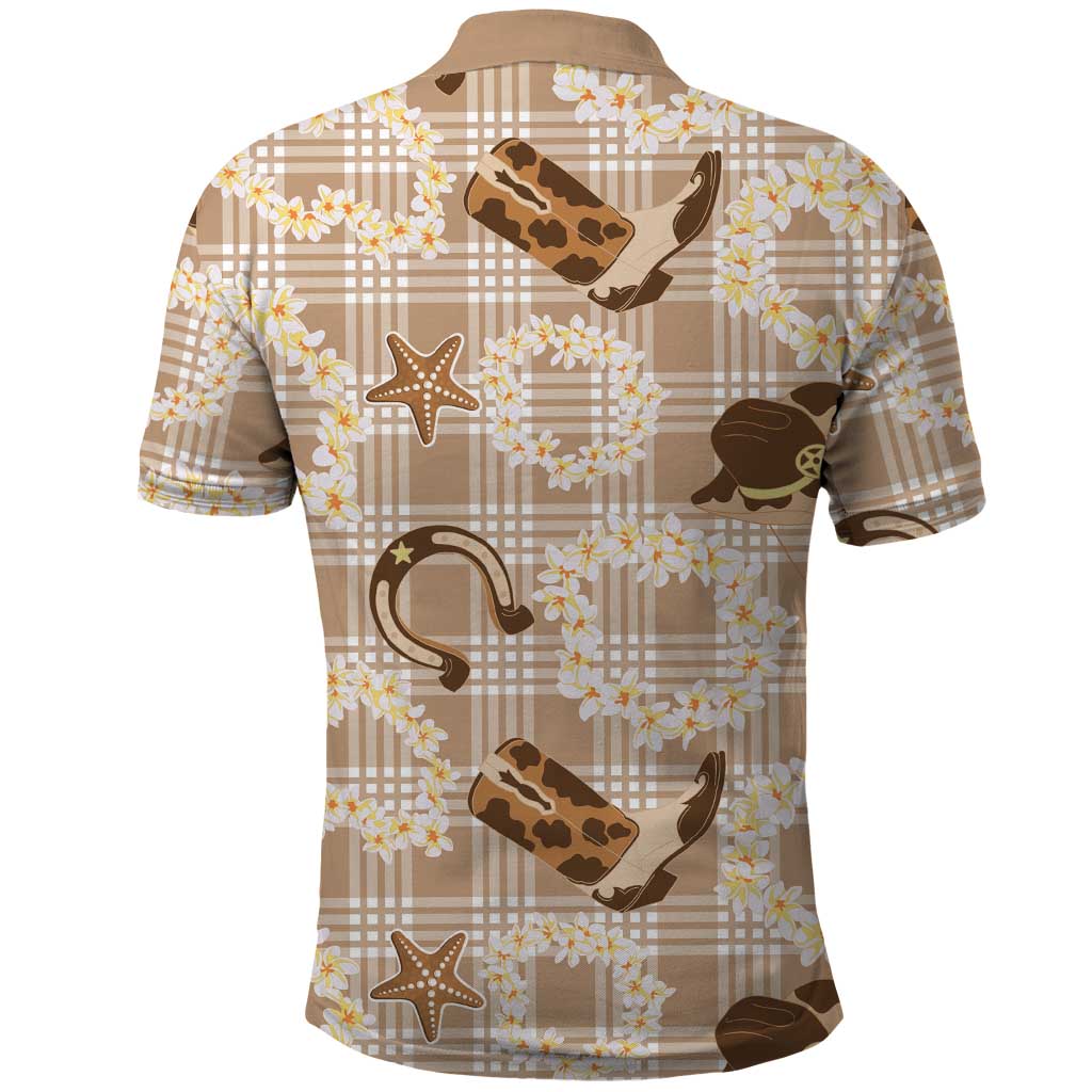 Aloha Hawaii Paniolo Khaki Palaka Polo Shirt Coastal Rodeo LT7 - Polynesian Pride