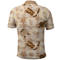 Aloha Hawaii Paniolo Khaki Palaka Polo Shirt Coastal Rodeo LT7 - Polynesian Pride