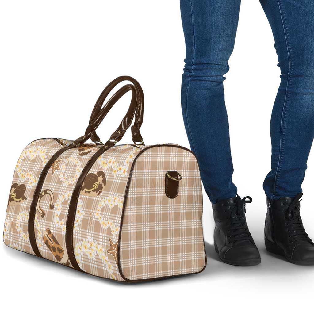 Aloha Hawaii Paniolo Khaki Palaka Travel Bag Coastal Rodeo - Polynesian Pride