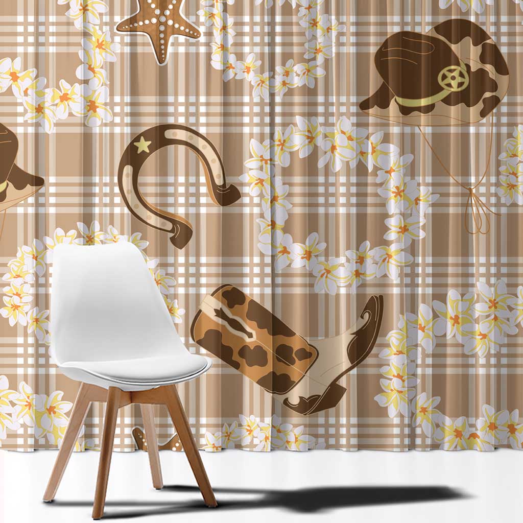 Aloha Hawaii Paniolo Khaki Palaka Window Curtain Coastal Rodeo LT7 - Polynesian Pride