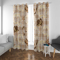 Aloha Hawaii Paniolo Khaki Palaka Window Curtain Coastal Rodeo LT7 With Grommets Khaki - Polynesian Pride