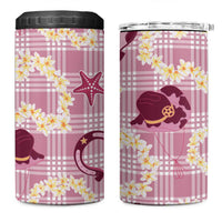 Aloha Hawaii Paniolo Lokelani Rose Palaka 4 in 1 Can Cooler Tumbler Coastal Rodeo LT7 One Size: 16 oz Rose Pink - Polynesian Pride