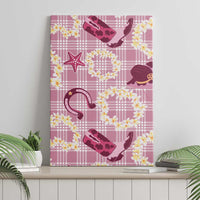 Aloha Hawaii Paniolo Lokelani Rose Palaka Canvas Wall Art Coastal Rodeo - Polynesian Pride