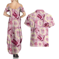 Aloha Hawaii Paniolo Lokelani Rose Palaka Couples Matching Summer Maxi Dress and Hawaiian Shirt Coastal Rodeo LT7 - Polynesian Pride