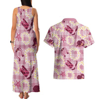 Aloha Hawaii Paniolo Lokelani Rose Palaka Couples Matching Tank Maxi Dress and Hawaiian Shirt Coastal Rodeo LT7 - Polynesian Pride