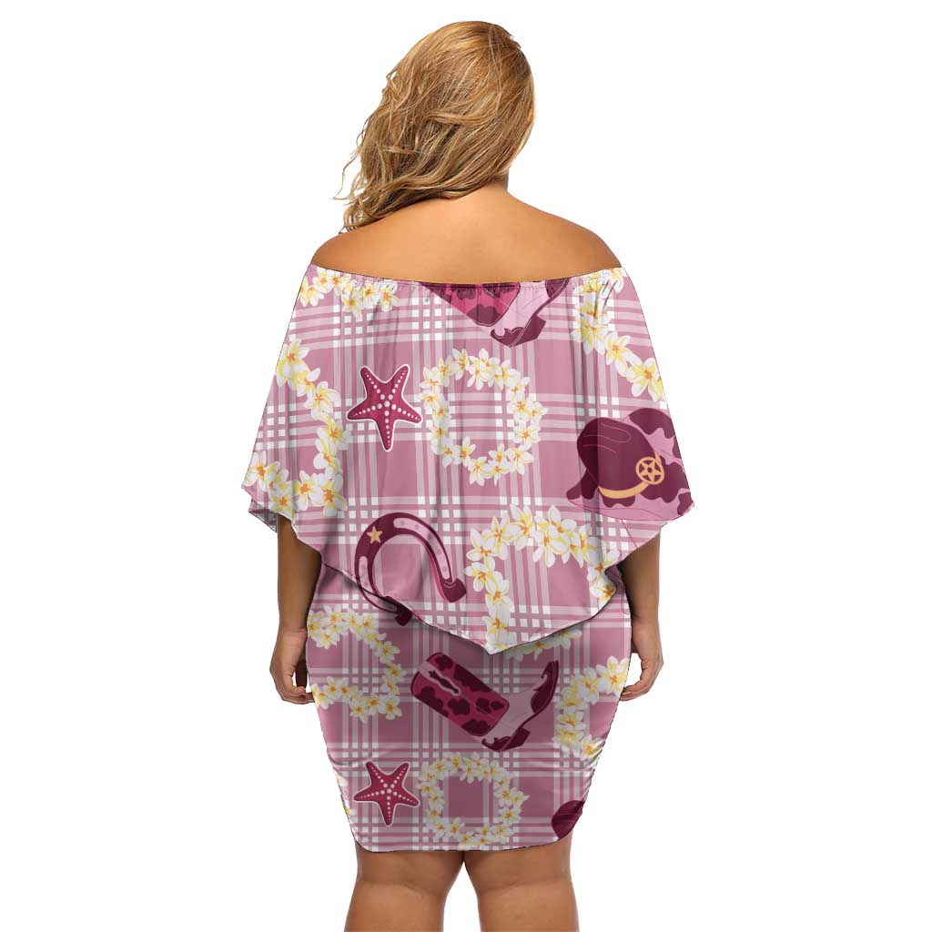 Aloha Hawaii Paniolo Lokelani Rose Palaka Family Matching Off Shoulder Short Dress and Hawaiian Shirt Coastal Rodeo LT7 - Polynesian Pride