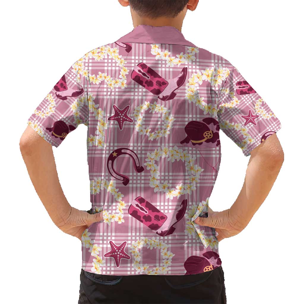 Aloha Hawaii Paniolo Lokelani Rose Palaka Family Matching Puletasi and Hawaiian Shirt Coastal Rodeo LT7 - Polynesian Pride