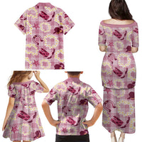 Aloha Hawaii Paniolo Lokelani Rose Palaka Family Matching Puletasi and Hawaiian Shirt Coastal Rodeo LT7 - Polynesian Pride